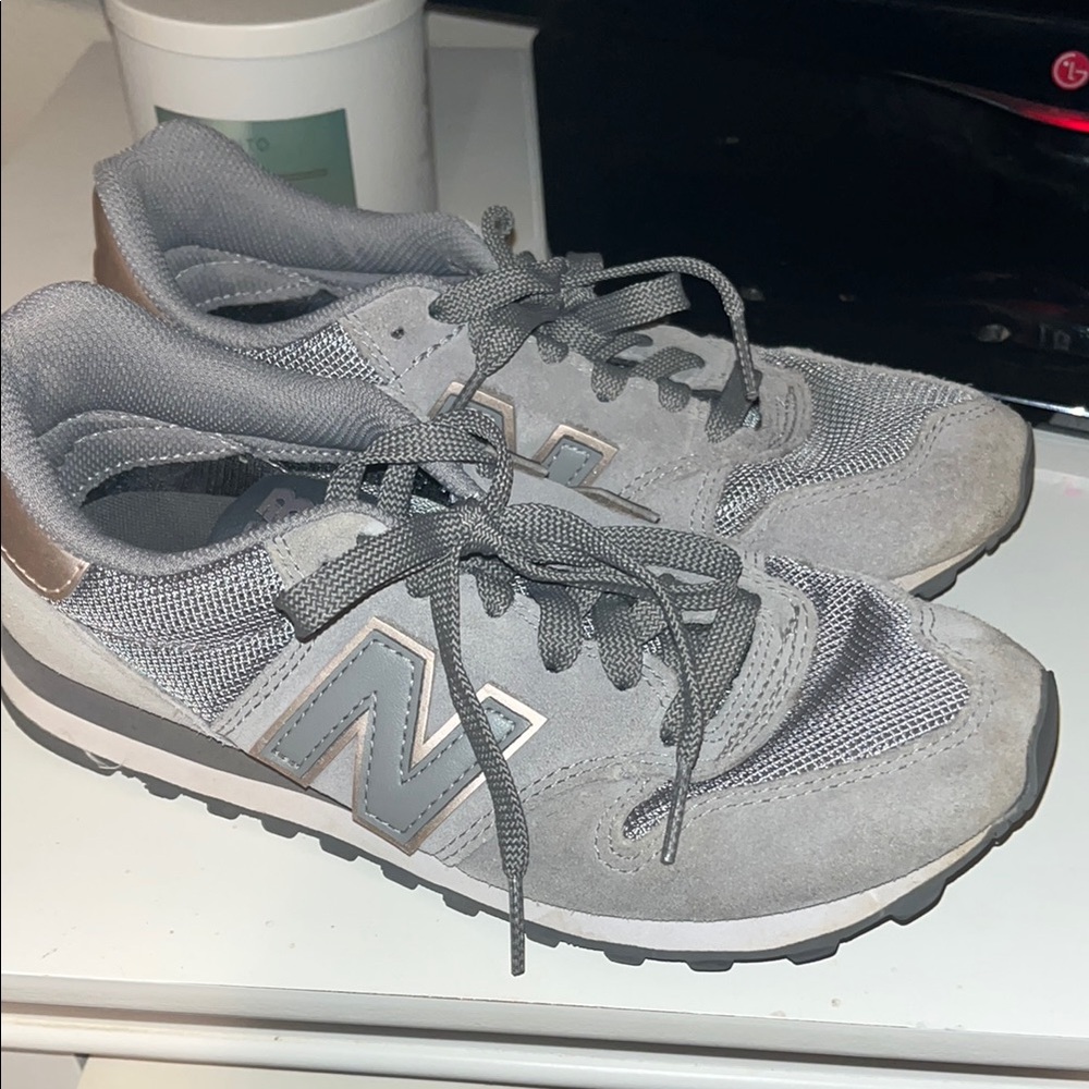 New Balance Gray and Silver Sneakers
